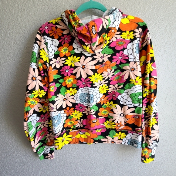 Authentic Vintage by Vintage Girl floral zipper sweatshirt, medium, black w/mult - Picture 3 of 9